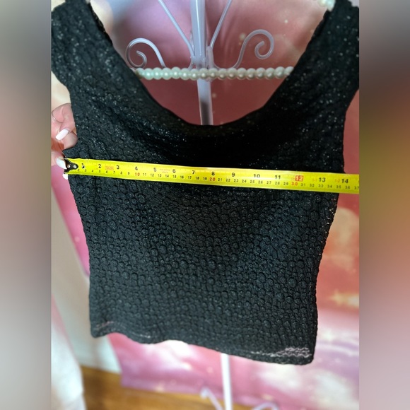 Fancy textured black top with subtle sparkles - Picture 6 of 6